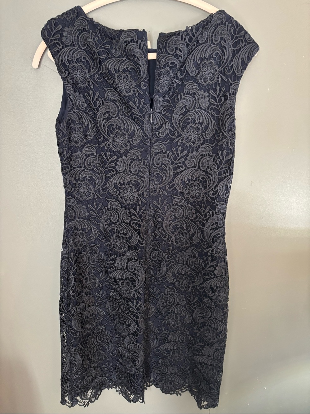 Ralph Lauren Navy Lace Sheath Dress Size 4 - Picture 6 of 6